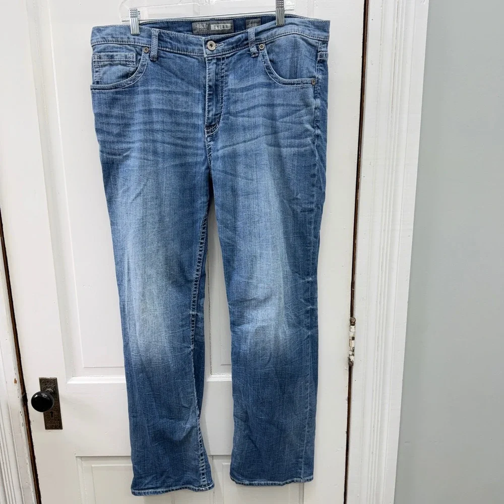 BKE Tyler Mens 38R 38‎ Regular Straight Leg Thick Stitch Denim Jeans MGC23137